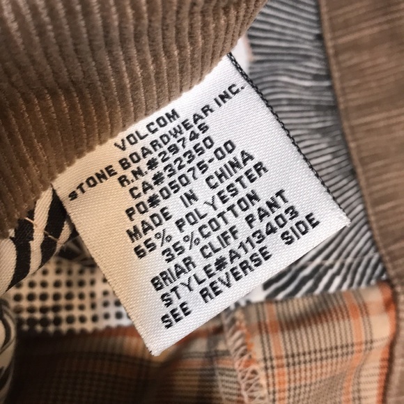 Volcom mens casual plaid trousers pants size 34 - Picture 12 of 12